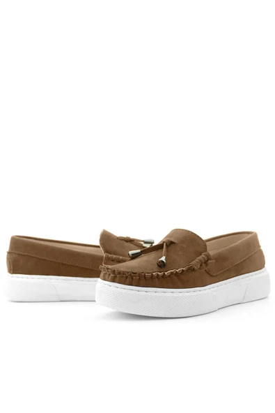 Rakerplus Taba Süet Ekstra Hafif Çocuk Makosen Ayakkabı - Resim 8