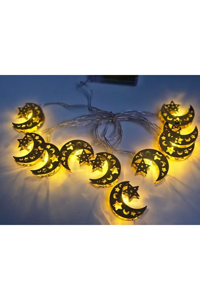 MENFRY Ramazan Kandili 2 Pilli Led 2 Metre Süsleme Dekor Işık - 5