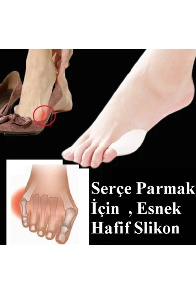 Market66 Ayak Serçe Parmağı Yan Kemik Yastık Koruyucu Silikon Bunyon Ince Parmak Destek Çift Sağ Sol - 3