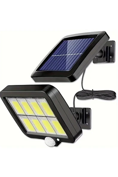 MENFRY Solar Güneş Enerjili Bahçe Ve Dış Mekan Aydınlatma Hareket Sensörlü 120 Cob Ledli Işık 5 Mt Kablo ürün görseli