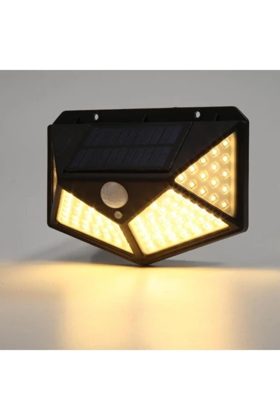MENFRY 50w Solar Güneş Enerjili Duvar Aplik 100 Ledli Bahçe Aydınlatması Sensörlü Duvar Armatürü 1200 Lümen - 5