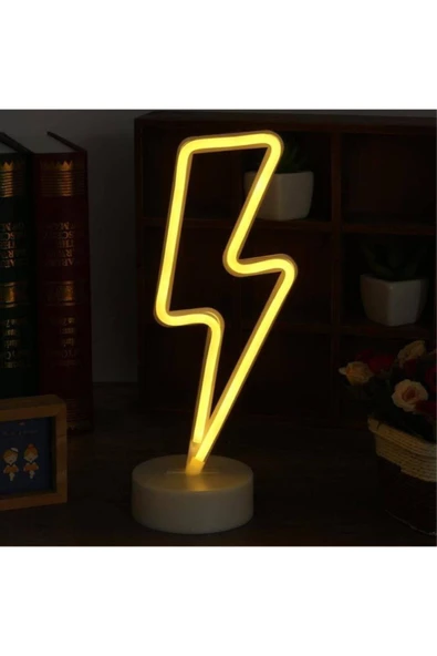 Premium Ticaret Neon Işıklı Şimşek Masa Gece Lambası Tarzını konuştur, ışığını yansıt! - 1