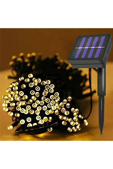 MENFRY Solar Enerjili 10 Metre 100 Ledli 8 Animasyonlu Bahçe Balkon Teras Aydınlatma Dekor Işık - 3