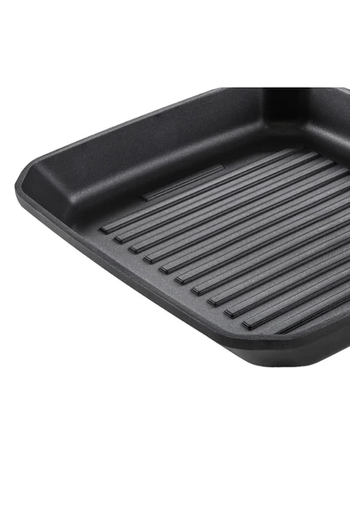 Nehir Royal Elite Siyah 26 cm Alüminyum Döküm Grill Tava - Resim 3