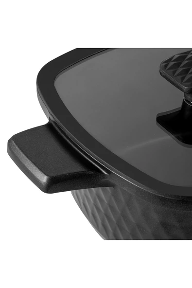 Nehir Royal Elite Square Siyah Alüminyum Döküm 7 Parça Tencere Set - Resim 7