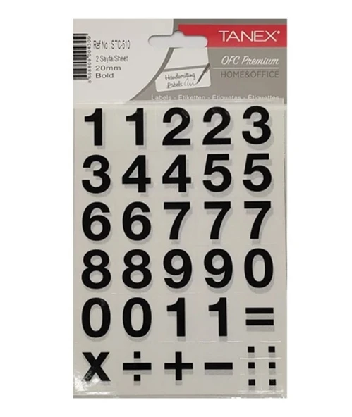 Tanex Rakamlar Stickers 2 Sayfa Stc-510 - 3 adet ürün görseli