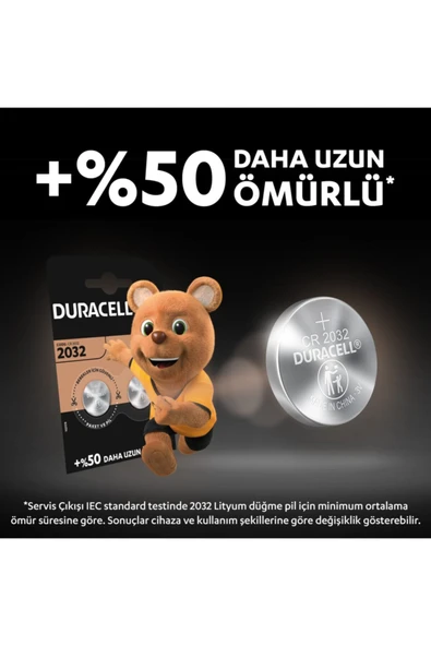 Duracell Özel 2032 Lityum Düğme Pil 3V, 2’li paket (DL2032/CR2032) - 6