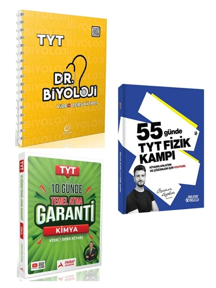 2026 TYT Video Kamp DR. Biyoloji + Parlayan 55 Günde Fizik + 10 Günde Kimya Kitapanka 3 lü Set ürün görseli 1