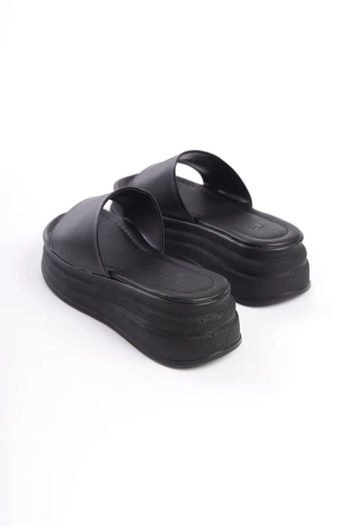 JET-ALICE Düz Topuklu Kalın ve Ortopedik Taban Kadın Terlik  CST - Siyah - Resim 5