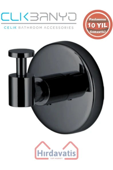 ÇELİK BANYO Paslanmaz Pirinç Flora Askılık Tekli Mat Siyah ürün görseli 1