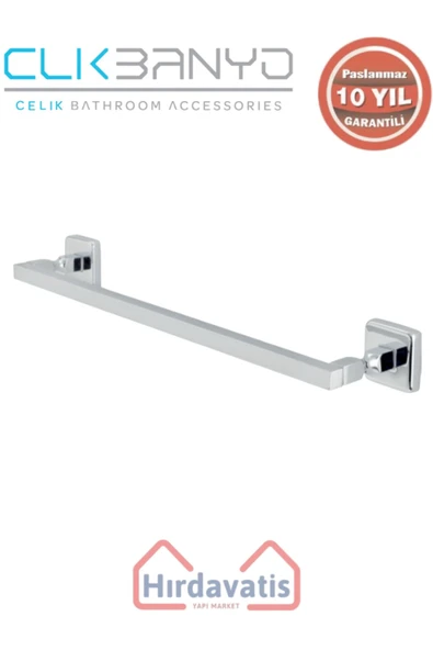 ÇELİK BANYO Paslanmaz Pirinç Kumru Kare Boru Uzun Havluluk 50cm ürün görseli