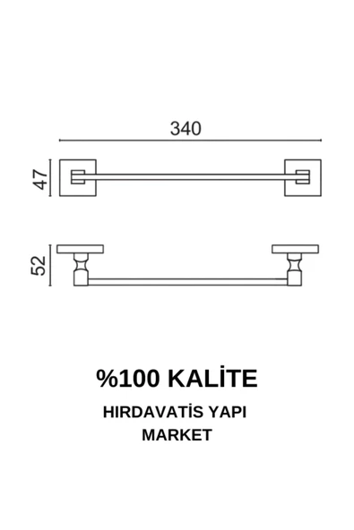 ÇELİK BANYO Paslanmaz Pirinç Kumru Uzun Havluluk 50cm Altın Sarı Gold - Resim 2