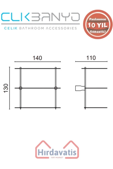 ÇELİK BANYO Paslanmaz Pirinç Bella Ay Montajlı Fırçalık Krom - Resim 2