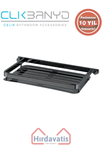 ÇELİK BANYO Paslanmaz Pirinç Mercan Saç Șampuanlık Krom 15x22cm Mat Siyah ürün görseli