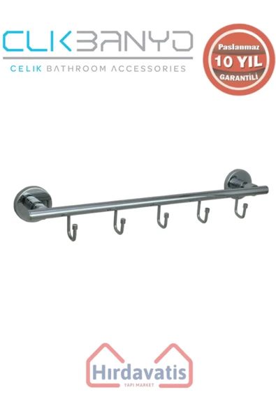 ÇELİK BANYO Paslanmaz Pirinç Flora 5’li Askılık - Resim 3