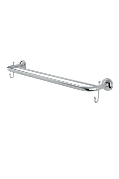 ÇELİK BANYO Paslanmaz Pirinç Bella İkili Uzun Havluluk  Kancalı 50cm ürün görseli