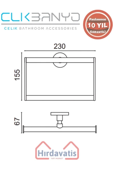 ÇELİK BANYO Paslanmaz Pirinç Flora Kare Havluluk Altın Sarı Gold - Resim 2