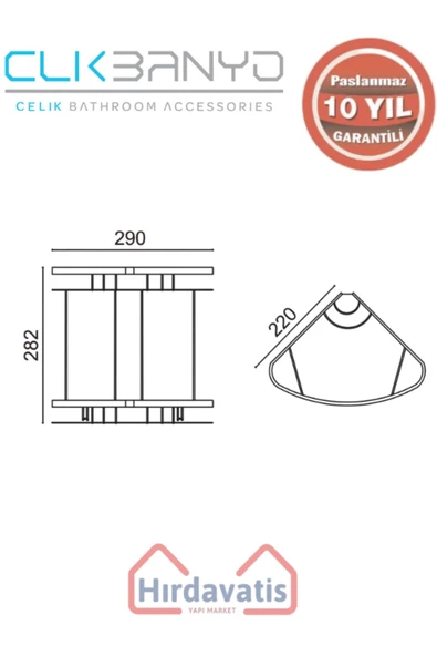 ÇELİK BANYO Paslanmaz Pirinç Karmina Camlı Oval Süngerlik İkili 22x22cm Sabunluk Şampuanlık Ve Köşe Süngerlik - Resim 2