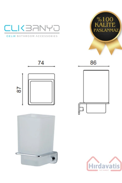 CLK BANYO Paslanmaz Çelik Paris Montajlı Camlı Sabunluk - Resim 2