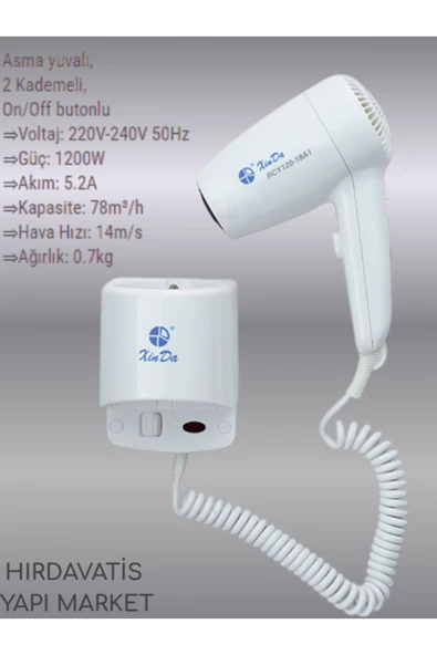 Xinda RCY120-18A1 KORDONLU SAÇ KURUTMA MAKİNESİ - Resim 2