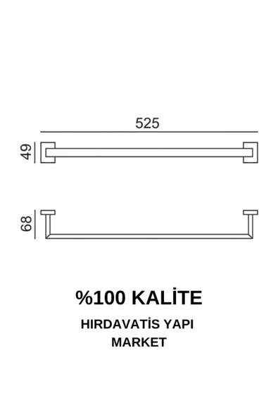 ÇELİK BANYO Paslanmaz Pirinç Kenzo Uzun Havluluk 50cm - Resim 2
