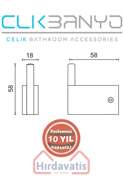 ÇELİK BANYO Paslanmaz Pirinç Titanik Bornozluk Tekli Havlu Askısı Altın Sarı Gold - Resim 2