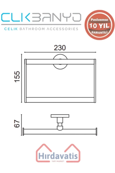 ÇELİK BANYO Paslanmaz Pirinç Flora Kare Havluluk - 2