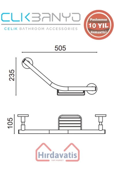 ÇELİK BANYO Paslanmaz Pirinç Flora Küvet Tutamağı Süngerlikli 40cm Altın Sarı Gold - Resim 2