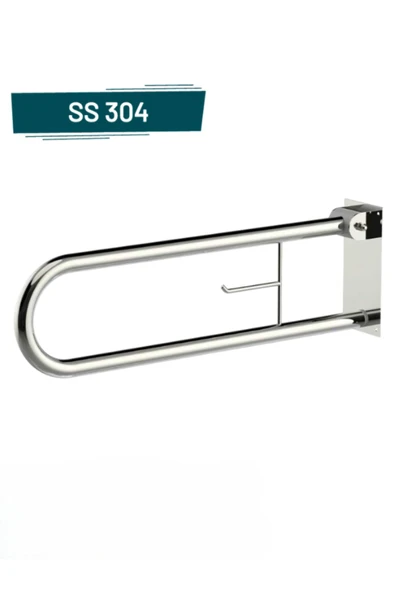 HIRDAVATİS YAPI MARKET Yaşlı Hasta Bedensel Engelli Mafsallı Wc Kağıtlık Tutunma Barı Paslanmaz Banyo Wc Tutamağı Mat Krom ürün görseli