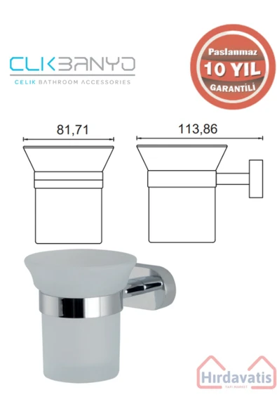 ÇELİK BANYO Zirve Diş Fırçalık Pirinç Malzeme ( 10 Yıl Garantili ) - Resim 2