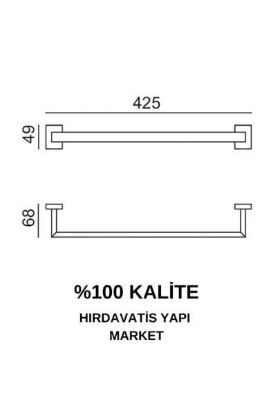 ÇELİK BANYO Paslanmaz Pirinç Kenzo Uzun Havluluk 40cm - Resim 2