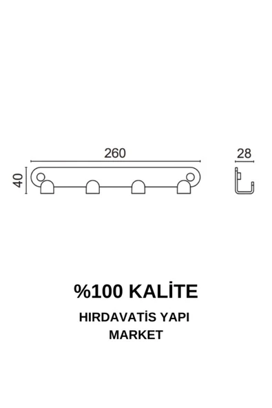 ÇELİK BANYO Paris DKP Dörtlü Askılık Mat Siyah - Resim 2