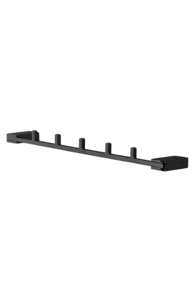 ÇELİK BANYO Paslanmaz Pirinç Titanik 5’li Askılık Mat Siyah ürün görseli