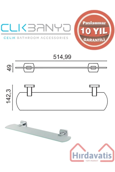 ÇELİK BANYO Paslanmaz Pirinç Milano Etejer - Resim 2