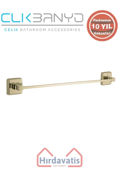 ÇELİK BANYO Paslanmaz Pirinç Kumru Uzun Havluluk 50cm Altın Sarı Gold - Resim 2
