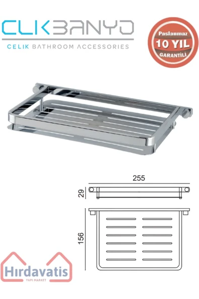 ÇELİK BANYO Paslanmaz Pirinç Mercan Saç ?ampuanlık Krom 15x22cm ürün görseli