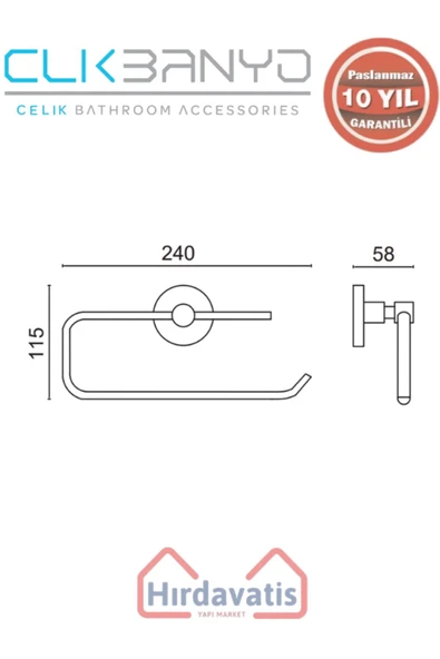 ÇELİK BANYO Paslanmaz Pirinç Flora Açık Kağıt Havluluk Altın Sarı Gold - Resim 2