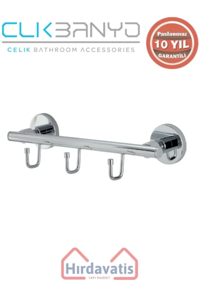 ÇELİK BANYO Paslanmaz Pirinç Flora 3’lü Askılık ürün görseli