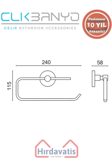 ÇELİK BANYO Paslanmaz Pirinç Flora Açık Kağıt Havluluk - 2