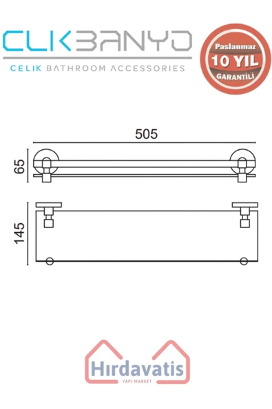 ÇELİK BANYO Paslanmaz Pirinç Flora Etajer Krom - Resim 2