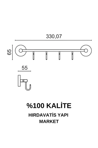 ÇELİK BANYO Paslanmaz Pirinç Karaca 4’lü Askılık - 2