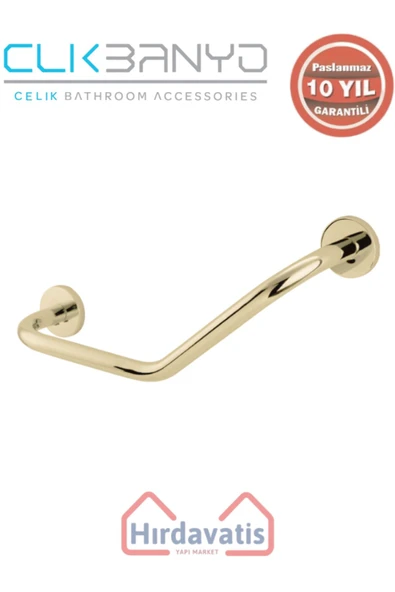 ÇELİK BANYO Paslanmaz Pirinç Flora Küvet Tutamağı 40cm Altın Sarı Gold ürün görseli