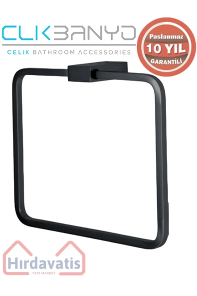 ÇELİK BANYO Paslanmaz Pirinç Titanik Kare Havluluk Mat Siyah ürün görseli 1