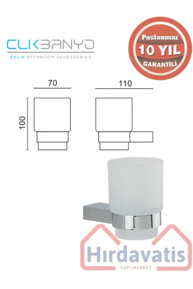 CLK BANYO Paslanmaz Pirinç Titanik Diş Fırçalık - Resim 2