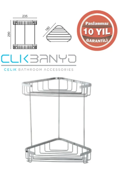 ÇELİK BANYO Eda Ikili Köşe 18X18 Sabunluk ve Şampuanlık ürün görseli 1