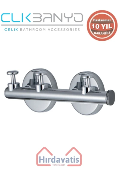 ÇELİK BANYO Paslanmaz Pirinç Flora Askılık Üçlü ürün görseli 1