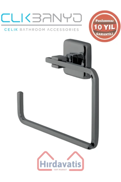 ÇELİK BANYO Paslanmaz Pirinç Kumru Kare Havluluk Mat Siyah