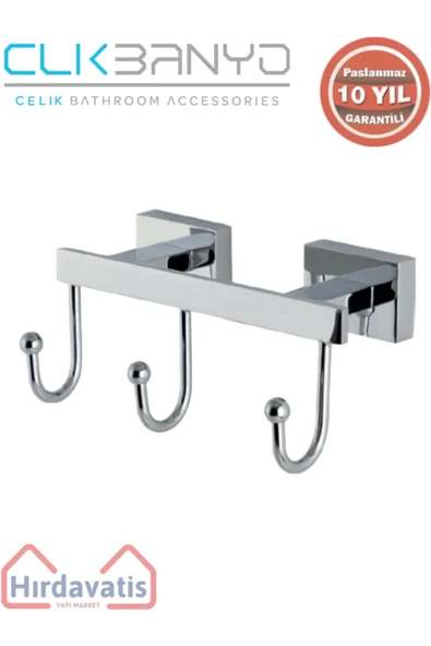 ÇELİK BANYO Paslanmaz Pirinç Kenzo 3’lü Askılık ürün görseli