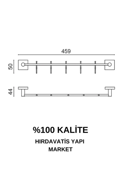 ÇELİK BANYO Paslanmaz Pirinç Vizyon 5’li Askılık - Resim 2