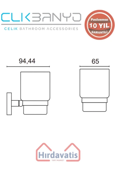 ÇELİK BANYO Paslanmaz Pirinç Dilek Diş Fırçalık - Resim 2